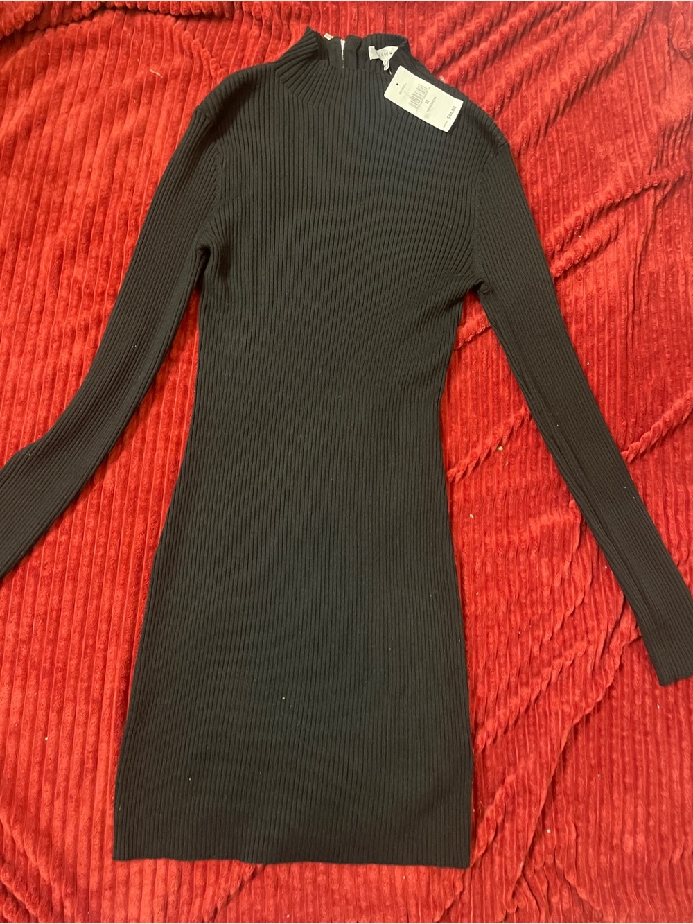 Hooked Up by IOT Black Ribbed Long-Sleeve Bodycon Dress